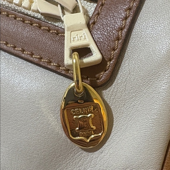 Celine Cream and Tan Clutch with Gold Chain - Picture 14 of 14